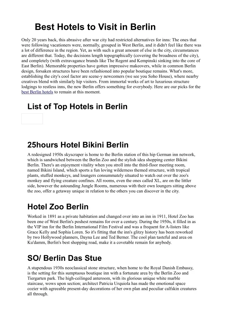best hotels to visit in berlin