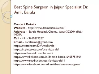 Best Spine Surgeon in Jaipur Specialist Dr. Amit Barala