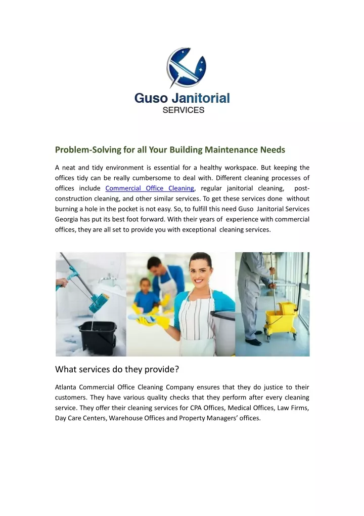 problem solving for all your building maintenance
