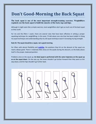 don t good morning the back squat