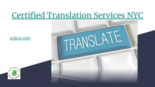 Certified Translation Services NYC