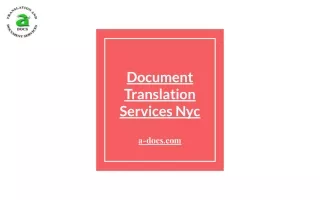 Document Translation Services NYC