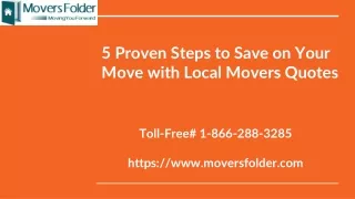 5 Steps to Save on Your Move with Local Movers Quotes