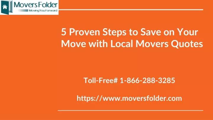 5 proven steps to save on your move with local movers quotes