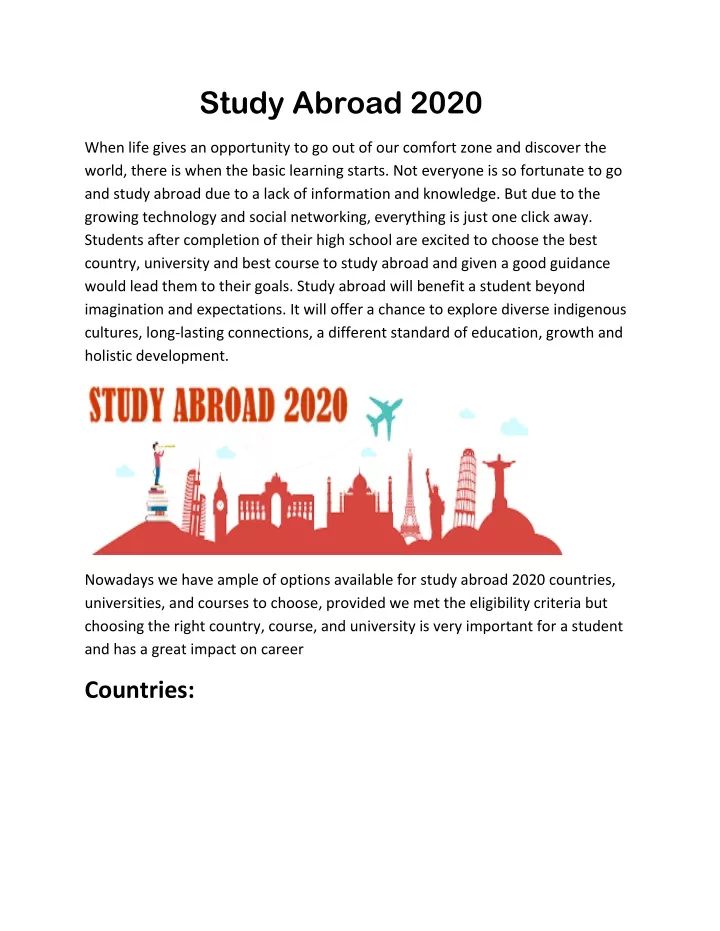 study abroad 2020