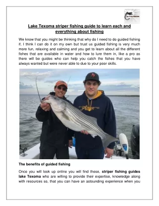 Lake Texoma striper fishing guide to learn each and everything about fishing
