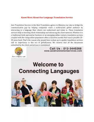 Fast Language Translation Services