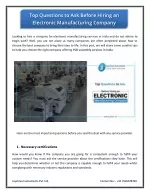 Questions Ask Before Hiring any Electronic Manufacturing Company - slide 1