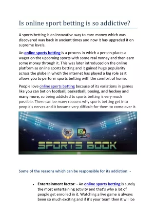 Online Sportsbook a perfect betting gadget