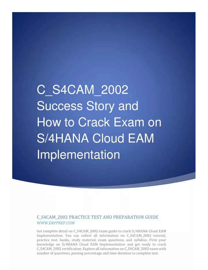 c s4cam 2002 success story and how to crack exam