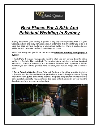 Best Places For A Sikh And Pakistani Wedding In Sydney