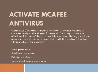 McAfee.com/Activate - Enter Product Key - Activate McAfee Online