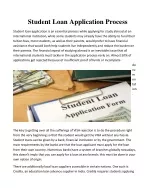 Student loan application process