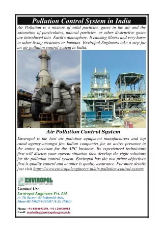 Pollution Control System In India