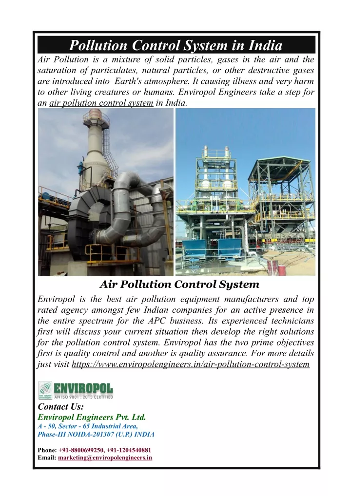 pollution control system in india air pollution