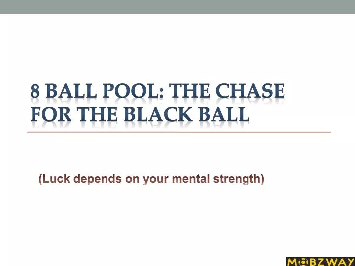 8 ball pool the chase for the black ball