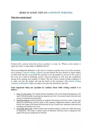 here is some tips on content writing