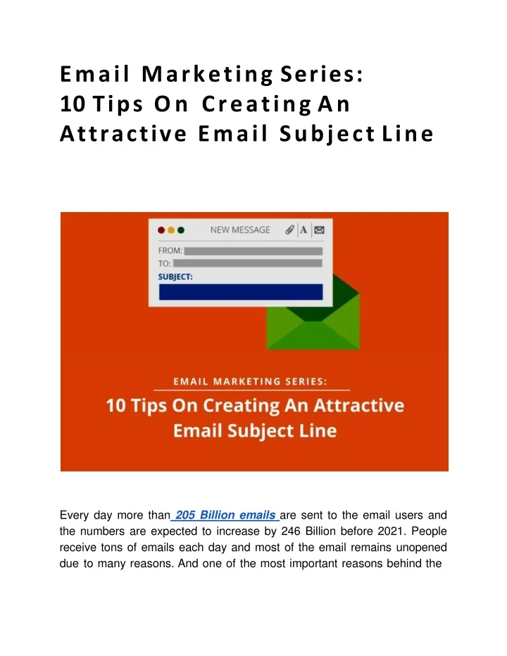email marketing series 10 tips on creating an attractive email subject line