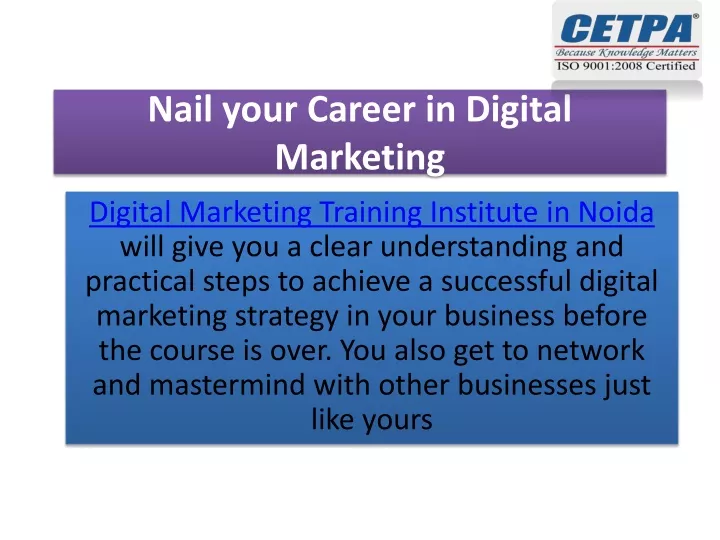 nail your career in digital marketing
