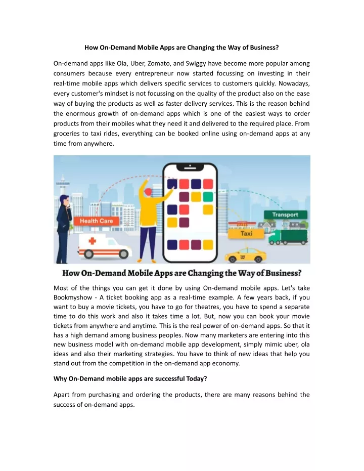 how on demand mobile apps are changing