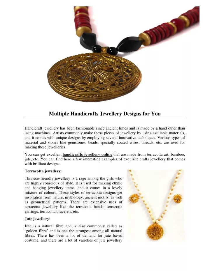 multiple handicrafts jewellery designs for you
