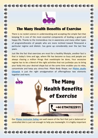 The Many Health Benefits of Exercise