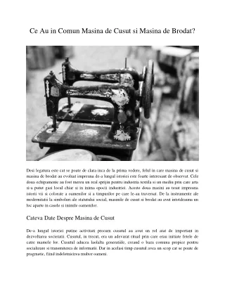 ce au in comun masina de cusut si masina de brodat