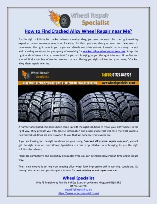 How to Find Cracked Alloy Wheel Repair near Me?
