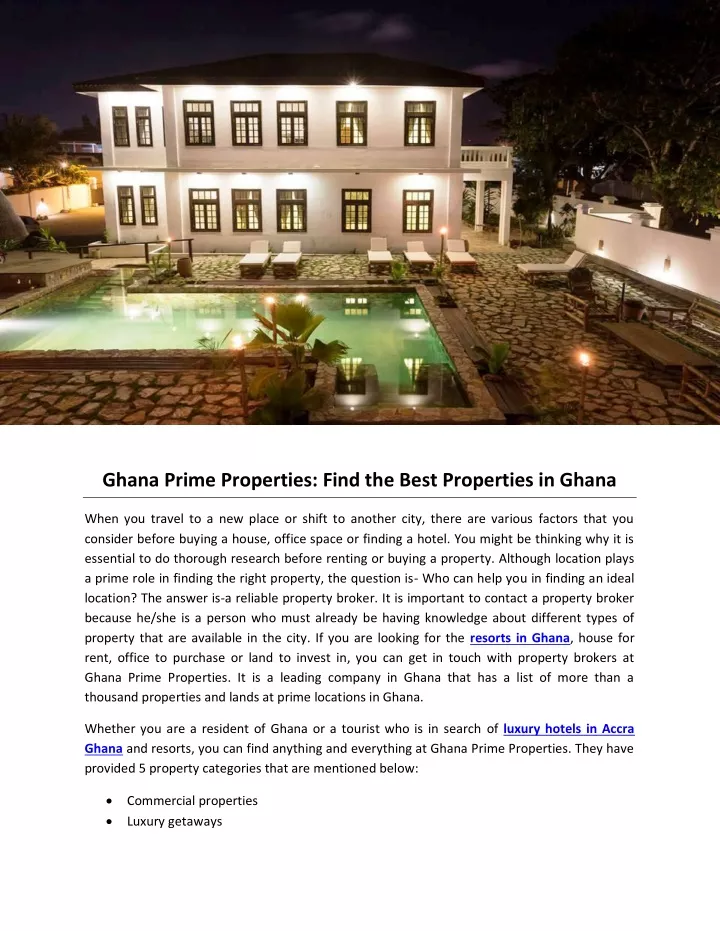 ghana prime properties find the best properties