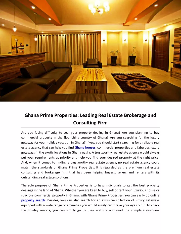ghana prime properties leading real estate