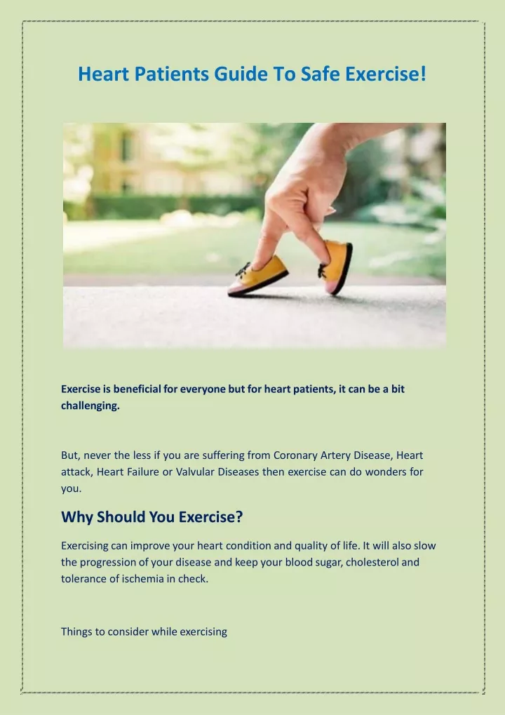 heart patients guide to safe exercise