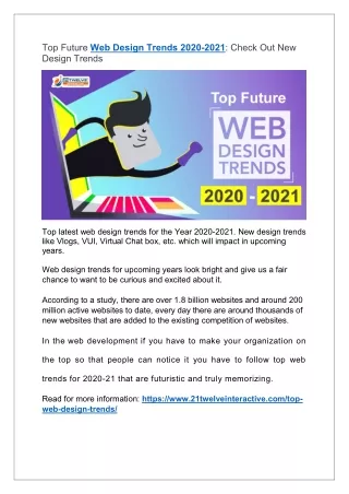 Top Future Web Design Trends 2020-2021: Check Out New Design Trends