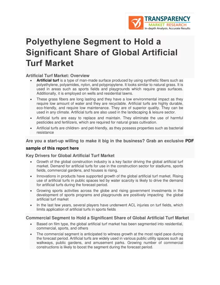 polyethylene segment to hold a significant share