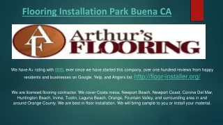 Flooring Installation Park, Buena CA