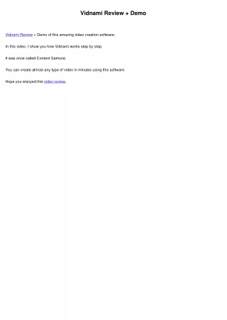 Vidnami Review   Demo