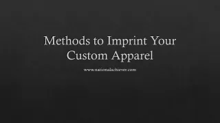 Methods to Imprint Your Custom Apparel
