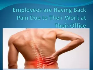 Employees are Having Back Pain Due to Their Work at Their Office