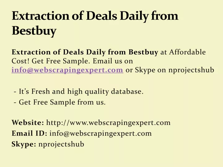 extraction of deals daily from bestbuy