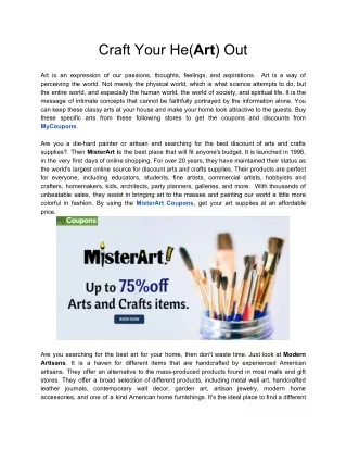 Craft Your He(Art) Out