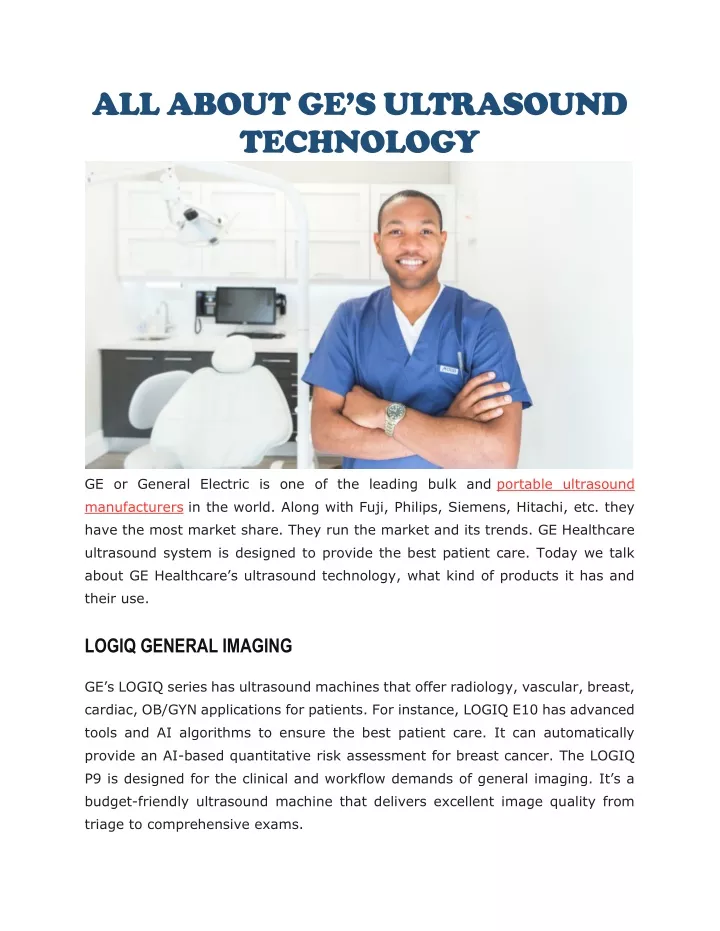 all about ge s ultrasound technology
