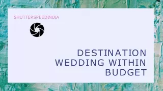 Destination Wedding Within Budget