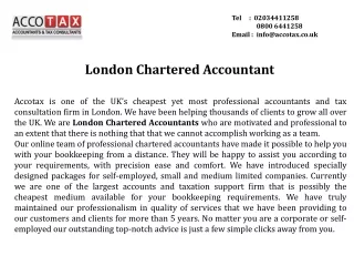 ACCOTAX LTD / Chartered Accountants in London