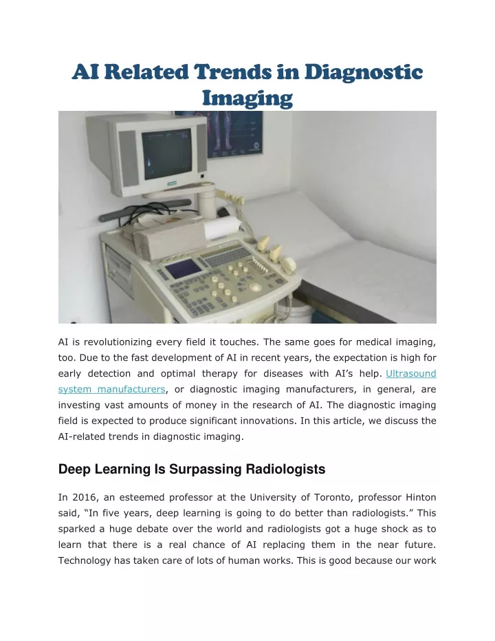 ai related trends in diagnostic imaging