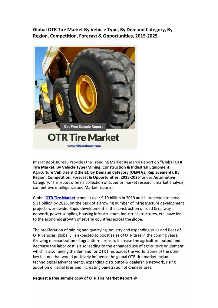 global otr tire market by vehicle type by demand