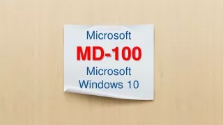 MD-100 PDF Dumps