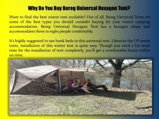 Why Do You Buy Bereg Universal Hexagon Tent?