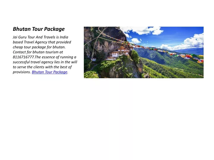 bhutan tour package