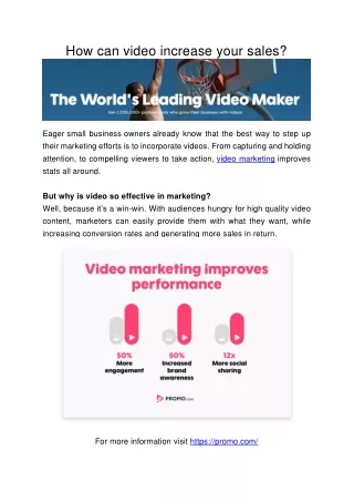 How can video increase your sales