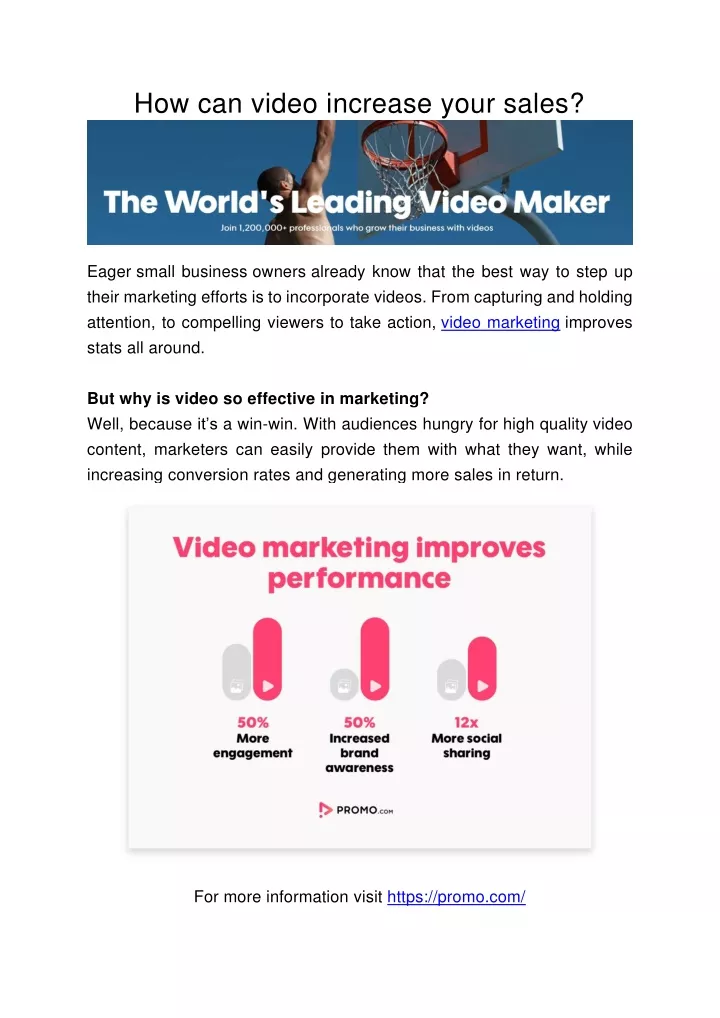 how can video increase your sales