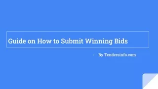 Guide on How to Submit Winning Bids
